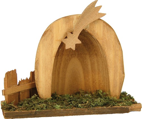 Krippenstall holz 8x10 - cm, mit