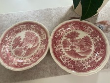 4 Teller von Villeroy & Boch Serie Burgenland Rot-Weiß Durchmesser 19 Cm