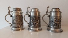 3 kleine alte Zinnkrüge mit