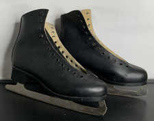Schlittschuhe Gr.42 Schwarz Leder Vintage guter Zustand