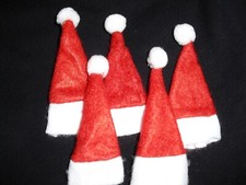 Nikolausmütze mini 4x9cm 5 Stück rot/weiss Filz ohne Draht