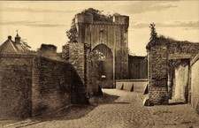 Ak Linn Krefeld am Niederrhein, Kurkölnische Landesburg, Aufgang... - 4352352