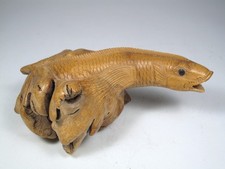 wurzel holz fisch skulptur figur handgeschnitzt