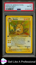 RAICHU-HOLO 1ST EDITION POKEMON GERMAN FOSSIL 2000 14 PSA 8