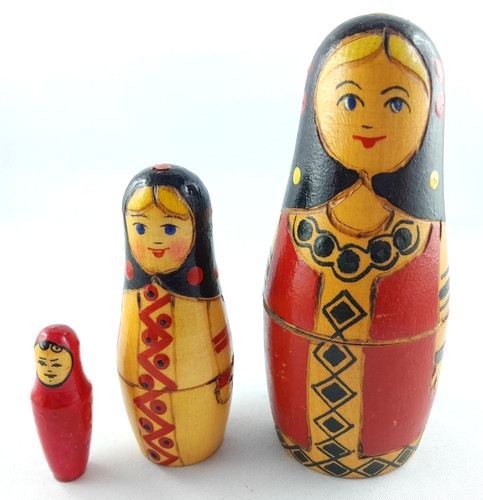 Alte matroschka puppen - alte, 3tlg