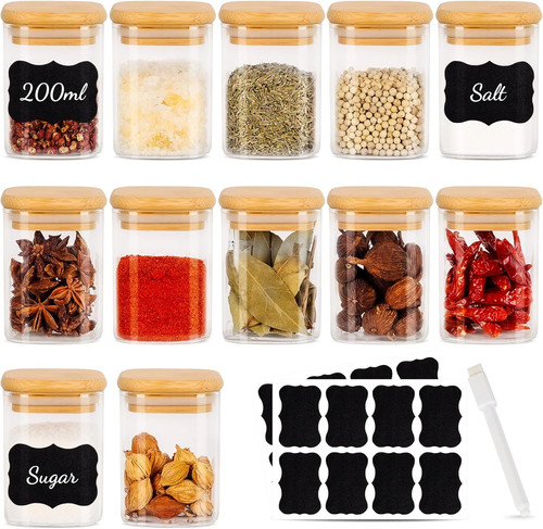 12er set gewürzgläser eckig - 12er,
