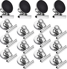 Edelstahl Magnete 12 Stück für Magnettafel Kühlschrank Whiteboard mit Notizblock
