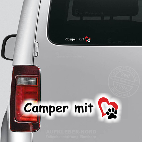Camper mit herz pfoten - herz, &