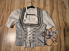 Krüger Collection Trachten Mieder beige Glitzer Brokat edel mit Bluse 40 M w.neu