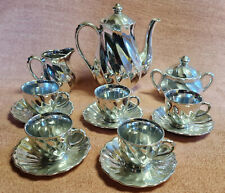 13 tlg Silber Mokkaservice Mokka Tasse Kanne Mokkakanne Teller