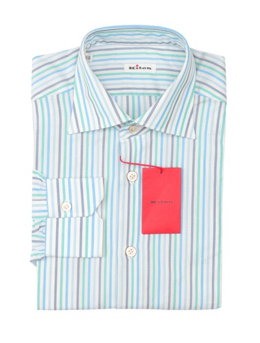 Kiton hellblau gestreift - hellblau,