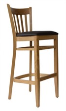 Barhocker Barstuhl Tresenhocker Buche Holz massiv honig-eiche gepolstert H-78