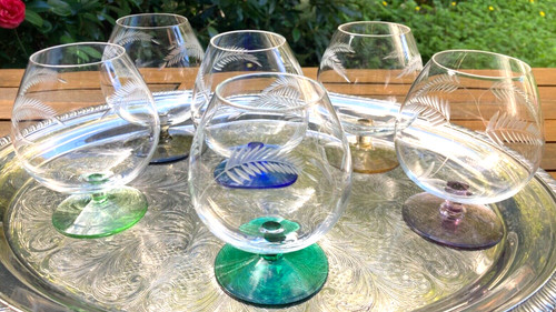 Vintage 6er set mundgeblasene - vintage,