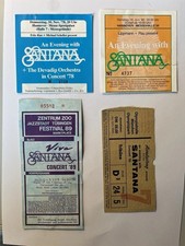 4 Alte Konzertkarten Tickets Santana 1978 -  1989 Hannover München Tübingen