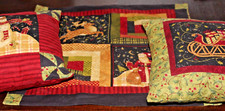 Patchwork 3-er Set 2 kl. Kissen 25x25 Baumwolle u. Bezug 42 x 42 Christmas HB153