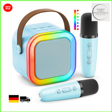 Karaoke-Box mit 2 Mikrofonen | Bluetooth & LED-Licht | 10h Akku