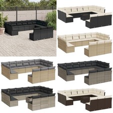 vidaXL 13/14-tlg. Garten-Sofagarnitur mit Kissen Poly Rattan Mehrere Farben