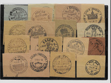 Ortsstempel, Deutsches Reich, auf drei Steckkarten, von 1935-1944