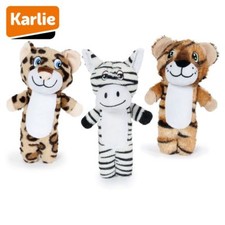 Karlie Plüsch-Hundespielzeug Leopard/Tiger/Zebra Spielzeug Kuscheltier Quitschie