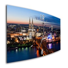 BM Wanduhr 60 cm x 30 cm  leises Uhrwerk Funkwanduhr 7467-1a Köln Kölner Dom