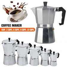 1-12 Tassen Espressokocher Kaffeekocher Kaffeebereiter Espressokanne Mokkakocher