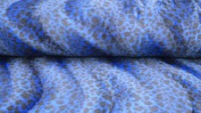 Blaues Fellimitat Leo Leopardenstoff Tierfellimitat in Blau Stoff Leopard Muster