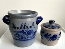 Steingut - TÖPFCHEN - 2er Set 1x mit Deckel, 1x ohne Deckel