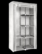 Stoff Kleiderschrank mit Kleiderstange - Faltschrank 88x170x45cm