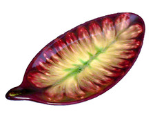 Anbietschale Keramik 50er/60er Jahre vintage Blattform Verlaufglasur MCM WGP 60s