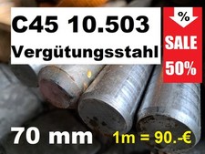 Rundstahl 70mm Vollmaterial C45-10.503 Automatenstahl Zuschn. 10 bis 190cm