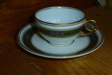 Mokkatasse Mocca mit Untertasse Heinrich Baensch in Lettin, 1900-1930, Emaille