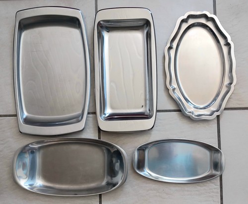 5er set servierplatten vintage - set,
