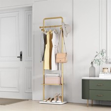 Garderobenständer Kleiderständer gold Standgarderobe Kleiderstange schmal Büro