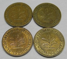 BRD : 4 x 10 Pfennig 1968 ( D,F,G,J )