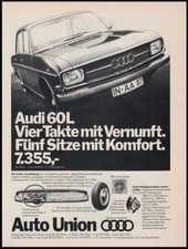 Audi 60 L (Typ F103) - Reklame Werbeanzeige Original-Werbung 1968 (4)