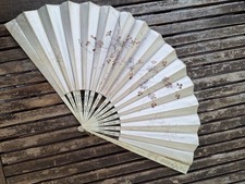 antiker Fächer Seidenmalerei Elfenbein