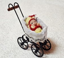 Mini Puppenwagen Korbwagen mit