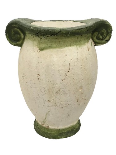 Vase weiß grün - , h