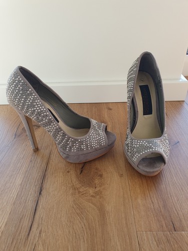 Glitzer highheels grau neu - glitzer,