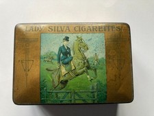 Blechdose Zigaretten Lady Silva Cigarettes von Adler-Compagnie, Dresden vor 1920