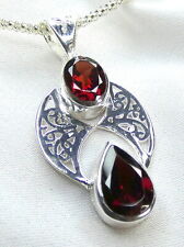 ❤️✨ Neu! Granat Anhänger 925 Silber – keltisches Design – Unendlichkeit 💎