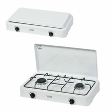 weiß 2 flammiger Yatech® Camping Gasherd Outdoor Gas Gaskocher Schraubanschluß