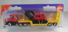 Siku 1/87 Nr. 1611 Scania T Kabine Tieflader mit Raupenbagger OVP #1807