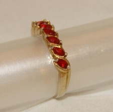 Ring  Gr 56   Sterlingsilber  925 vergoldet Beisteckring  Rubin rote Steine 