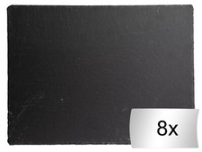 Schieferplatten 8er Set Platzsets Servierplatten Schiefer Anthrazit 40 x 30 cm