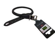 Hunter Halsband Round & Soft Elchleder 55/10 nickel Elchleder schwarz 46-51cm