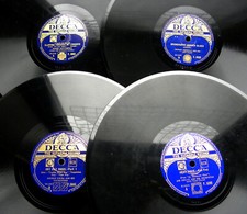 E027/VENUTI-ARTHUR YOUNG-CHISHOLM-BLUES & SWING auf DECCA-4 Stk. 78rpm Schellack