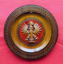 Wandteller Wappen Holzschnitzerei Adler