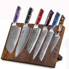 7x TURWHO Küchenmesserset Damaskus Stahl Koch Hackmesser Santoku Fleischermesser