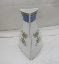 Hutschenreuther Porzellan Vase „Barock Oranmente“ Blau/Gold – 23x15 cm Dreieckig